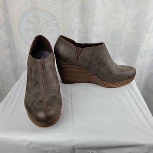 Dr Scholl's Harlin faux leather wedges 9.5 EUC